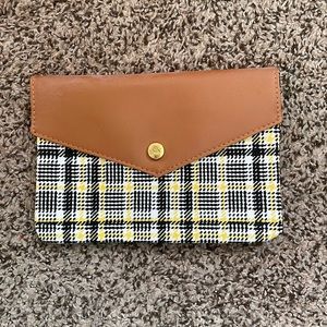 Plaid envelope makeup bag